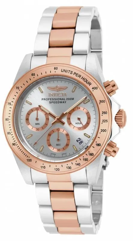 Invicta Rings Invicta 17030 Mens Speedway Silver Dial Two Tone Steel Chronograph Dive Watch