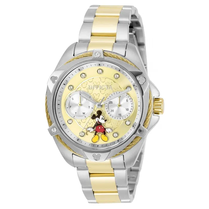 Invicta Womens Quartz Watch Disney Mickey Mouse Gold and Silver Tone Dial 32432 Invicta Rings Invicta Womens Quartz Watch Disney Mickey Mouse Gold and Silver Tone Dial 32432 Invicta Rings