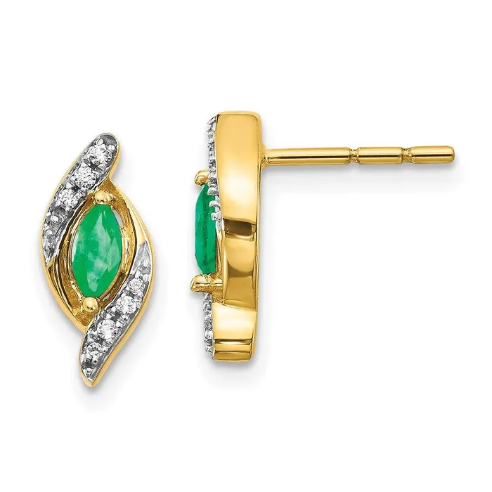 Jewelry 14k 115Ct Diamond Emerald Earrings Earrings