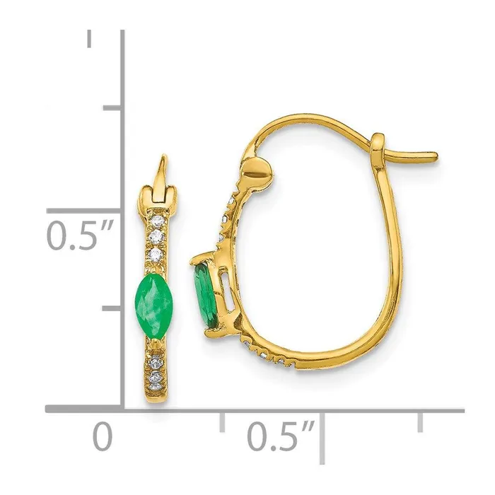 Jewelry 14k 120ct Diamond Emerald Hinged Hoop Earrings Earrings Jewelry 14k 120ct Diamond Emerald Hinged Hoop Earrings Earrings