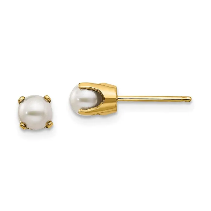 Jewelry 14k 4mm JuneFW Cultured Pearl Post Earrings Earrings
