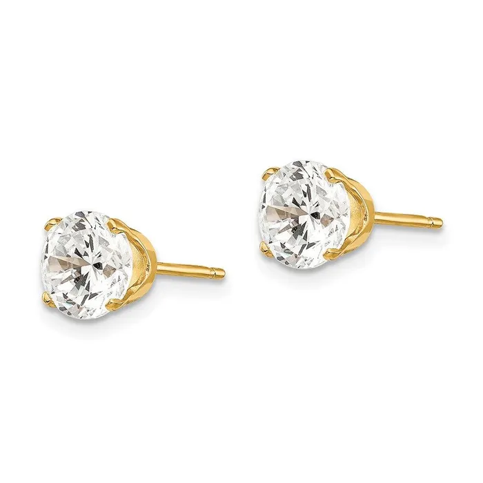 Jewelry 14k 65mm CZ stud earrings Earrings Jewelry 14k 65mm CZ stud earrings Earrings