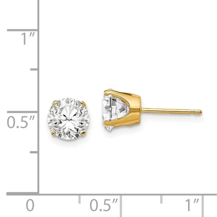 Jewelry 14k 65mm CZ stud earrings Earrings Jewelry 14k 65mm CZ stud earrings Earrings