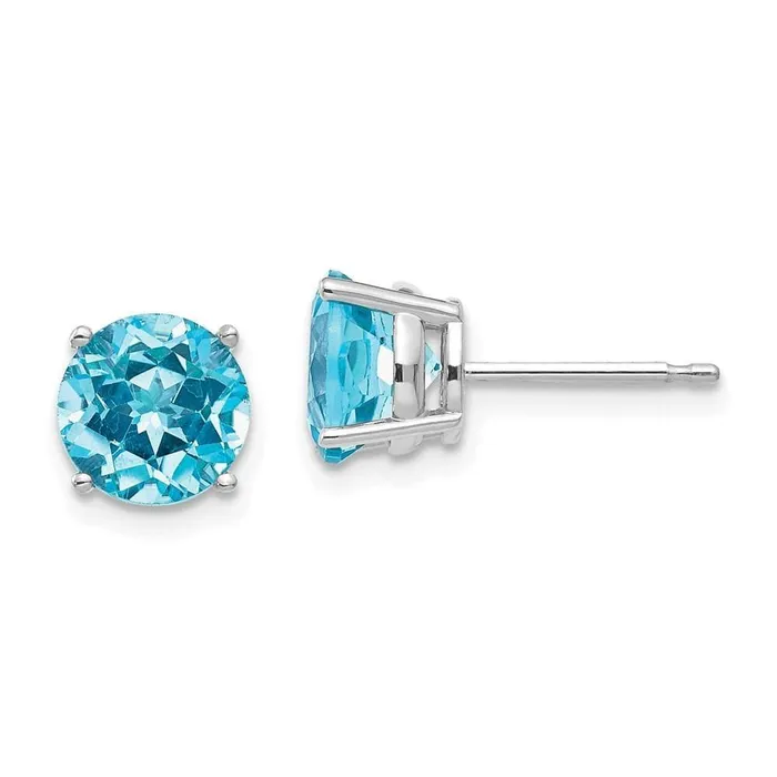Jewelry 14k White Gold 7mm Round Earring Mounting No Stones Included No Backs Earrings Jewelry 14k White Gold 7mm Round Earring Mounting No Stones Included No Backs Earrings