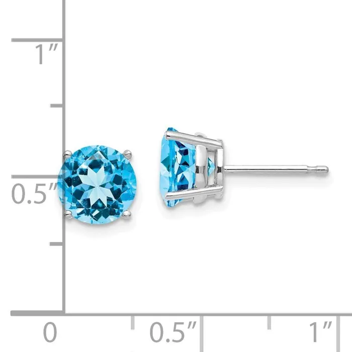 Jewelry 14k White Gold 7mm Round Earring Mounting No Stones Included No Backs Earrings Jewelry 14k White Gold 7mm Round Earring Mounting No Stones Included No Backs Earrings