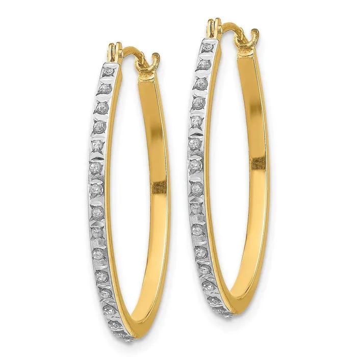 Jewelry Earrings 14k Diamond Fascination Oval Hinged Hoop Earrings Jewelry Earrings 14k Diamond Fascination Oval Hinged Hoop Earrings