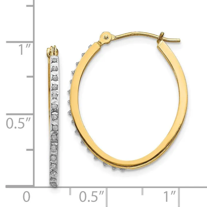 Jewelry Earrings 14k Diamond Fascination Oval Hinged Hoop Earrings Jewelry Earrings 14k Diamond Fascination Oval Hinged Hoop Earrings