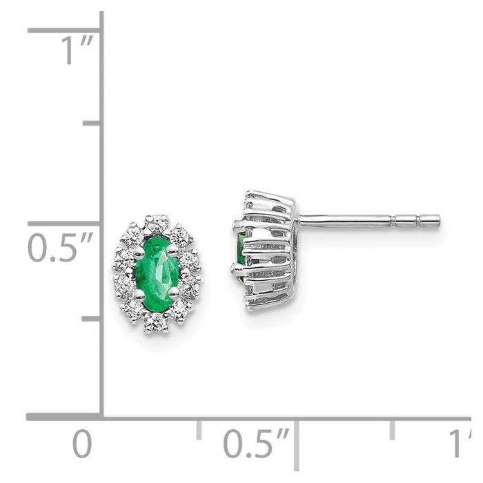 Jewelry Earrings 14k White Gold 15Ct Diamond Emerald Earrings Jewelry Earrings 14k White Gold 15Ct Diamond Emerald Earrings