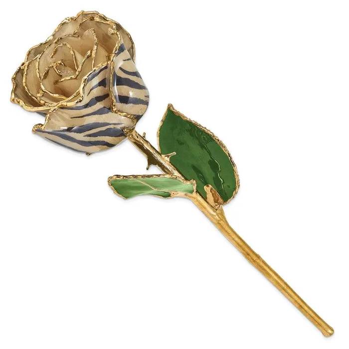 Jewelry Earrings Lacquer Dipped 24k Gold Trim CreamBlackZebra Rose Jewelry Earrings Lacquer Dipped 24k Gold Trim CreamBlackZebra Rose
