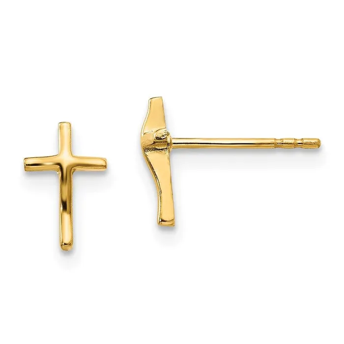 Jewelry Earrings Madi K Kids 14k Polished Cross Post Earrings