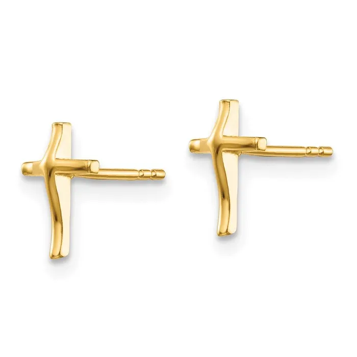 Jewelry Earrings Madi K Kids 14k Polished Cross Post Earrings Jewelry Earrings Madi K Kids 14k Polished Cross Post Earrings