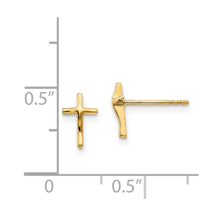 Jewelry Earrings Madi K Kids 14k Polished Cross Post Earrings Jewelry Earrings Madi K Kids 14k Polished Cross Post Earrings