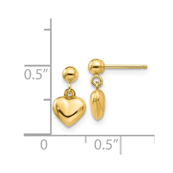 Jewelry Earrings Madi K Kids 14k Puffed Heart Dangle Earrings Jewelry Earrings Madi K Kids 14k Puffed Heart Dangle Earrings