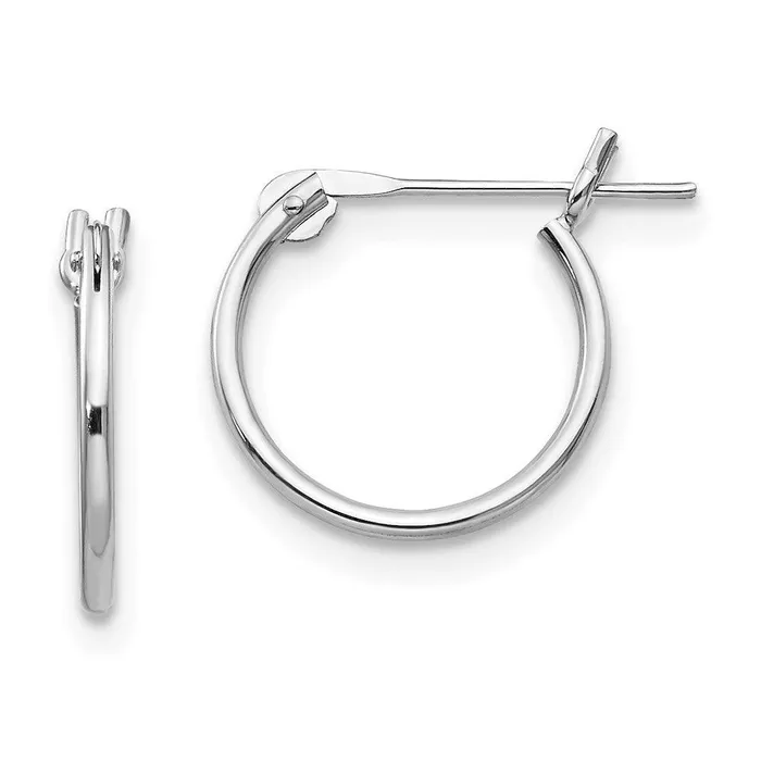 Jewelry Earrings Madi K Kids 14k White Gold 1mm Hoop Earrings