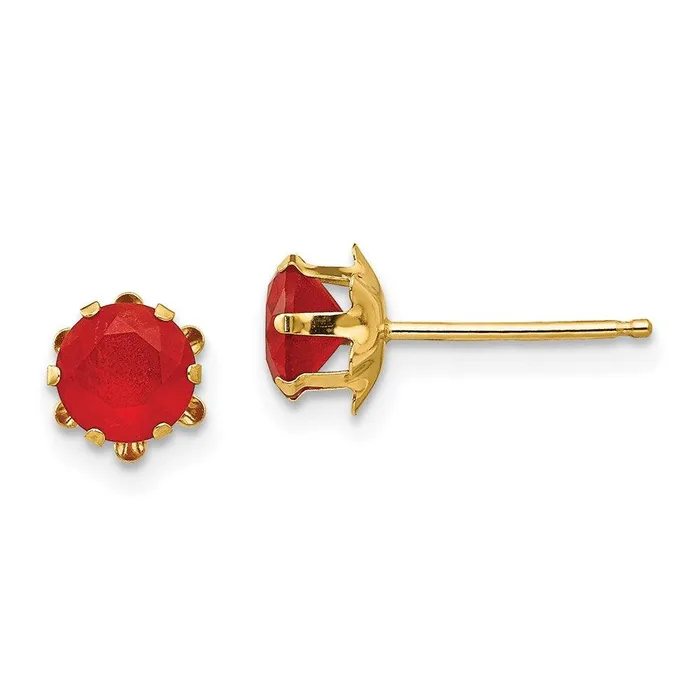 Jewelry Madi K Kids 14k 5mm Synthetic Ruby Jul Earrings Earrings