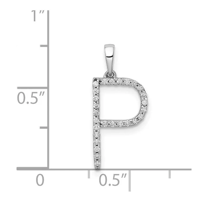 Jewelry Necklaces 14k White Gold Diamond Initial P Pendant Jewelry Necklaces 14k White Gold Diamond Initial P Pendant