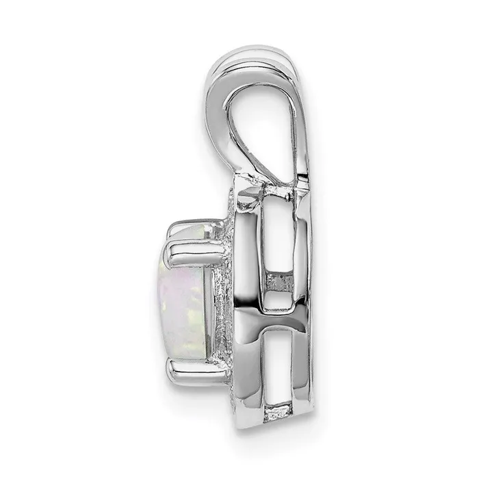Jewelry Necklaces Sterling Silver Rhodiumplated Diam Created Opal Pendant Jewelry Necklaces Sterling Silver Rhodiumplated Diam Created Opal Pendant