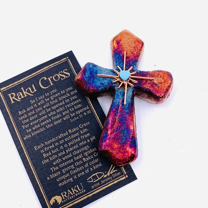 Joy Crafters INC Necklaces Raku Cross Heart