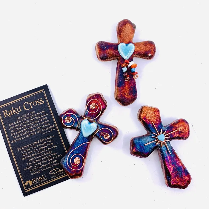 Joy Crafters INC Necklaces Raku Cross Heart