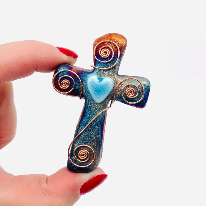 Joy Crafters INC Necklaces Raku Cross Heart
