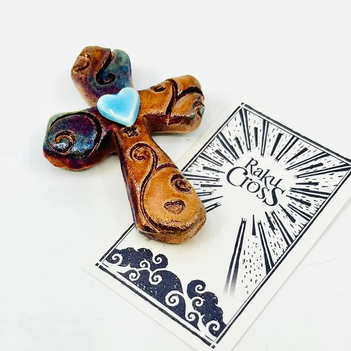 Joy Crafters INC Necklaces Raku Cross Heart
