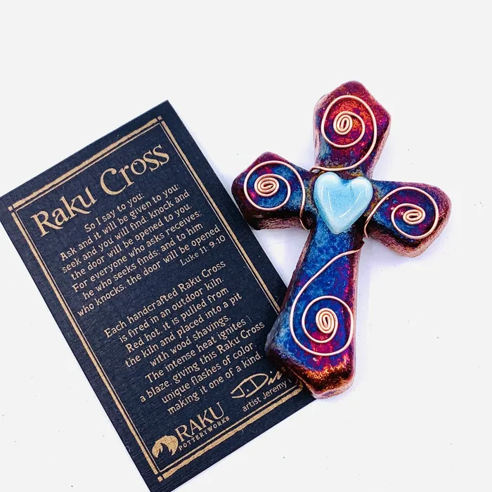 Joy Crafters INC Necklaces Raku Cross Heart