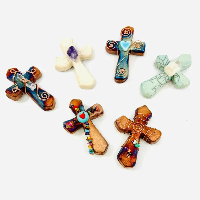 Joy Crafters INC Necklaces Raku Cross Heart
