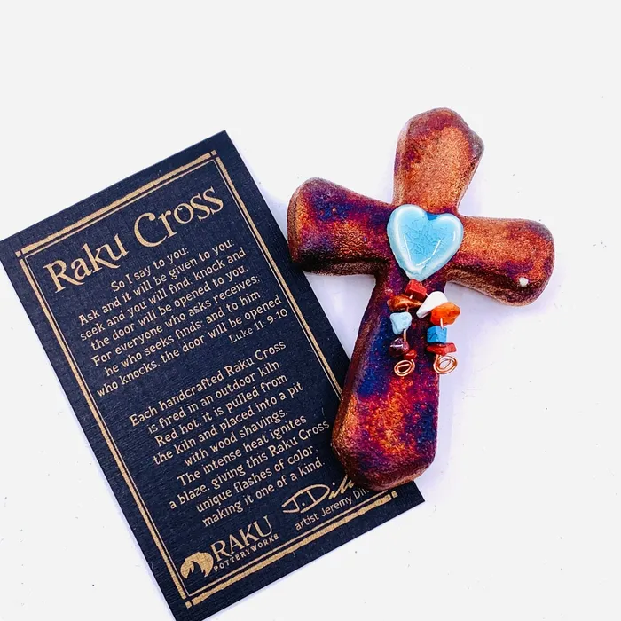 Joy Crafters INC Necklaces Raku Cross Heart