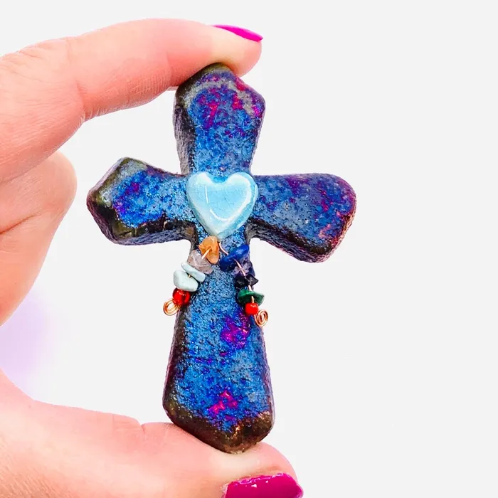 Joy Crafters INC Necklaces Raku Cross Heart