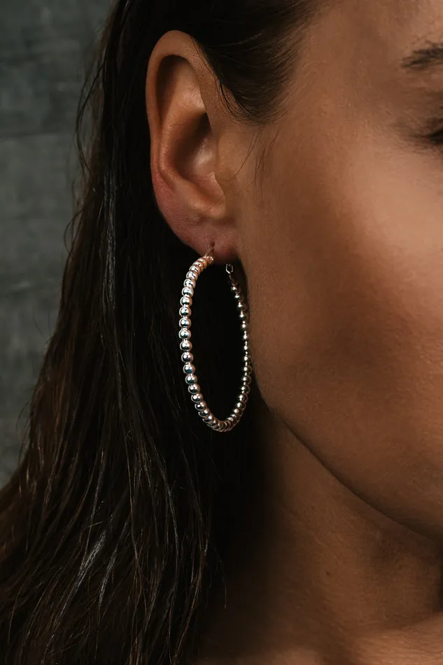 Kty Earrings Big Circle Bubble Earrings Silver