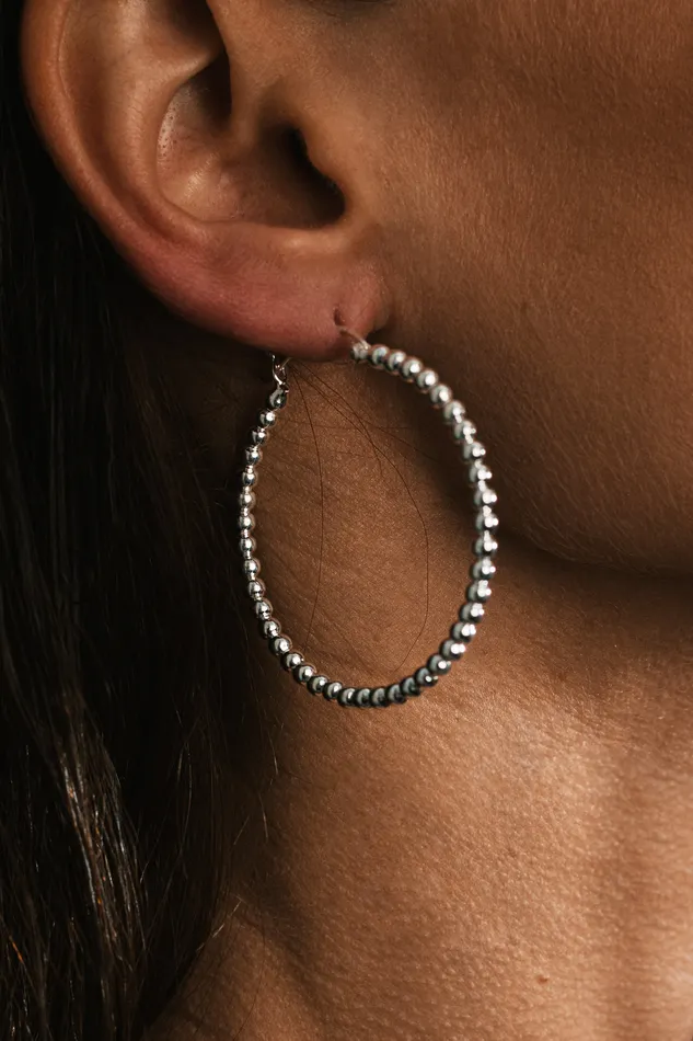Kty Earrings Big Circle Bubble Earrings Silver