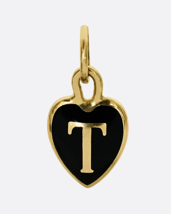 KATHRYN BENTLEY Charm Necklaces T Initial Petite Heart Charm