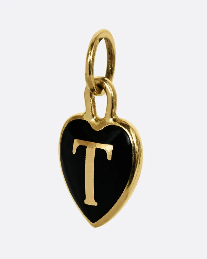 KATHRYN BENTLEY Charm Necklaces T Initial Petite Heart Charm KATHRYN BENTLEY Charm Necklaces T Initial Petite Heart Charm