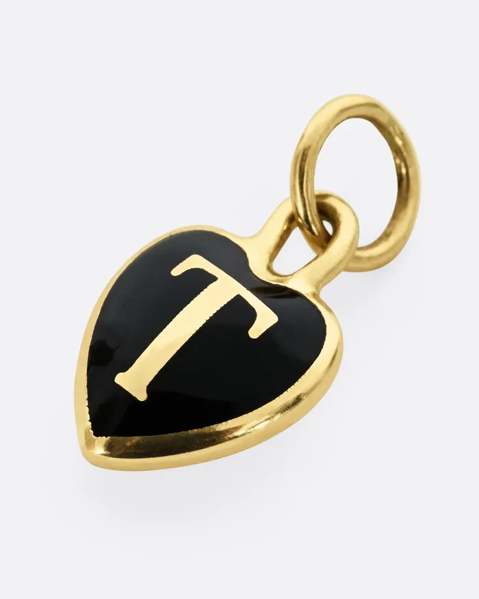 KATHRYN BENTLEY Charm Necklaces T Initial Petite Heart Charm KATHRYN BENTLEY Charm Necklaces T Initial Petite Heart Charm
