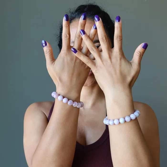 Kunzite Bracelet My Lovely Pink Healer Crystal Satin Crystals Bracelets