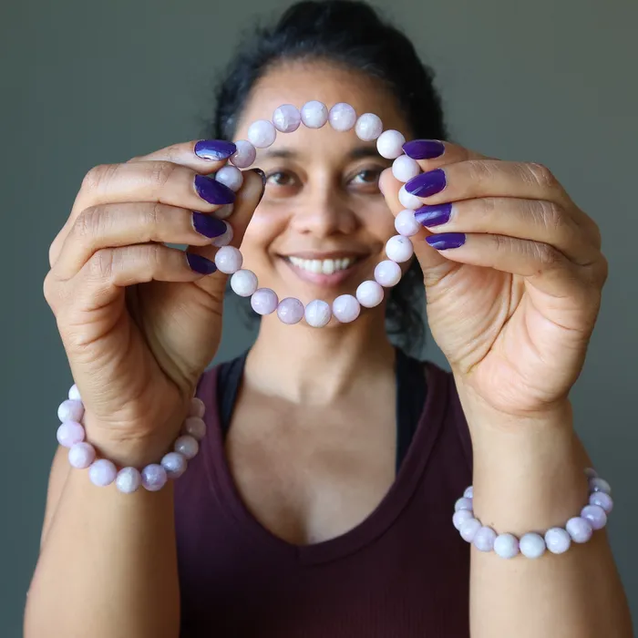 Kunzite Bracelet My Lovely Pink Healer Crystal Satin Crystals Bracelets