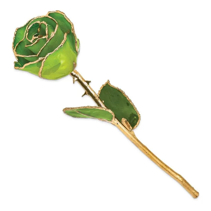 Lacquer Dipped Gold Trim Apple Green Rose Jewelry Earrings Lacquer Dipped Gold Trim Apple Green Rose Jewelry Earrings