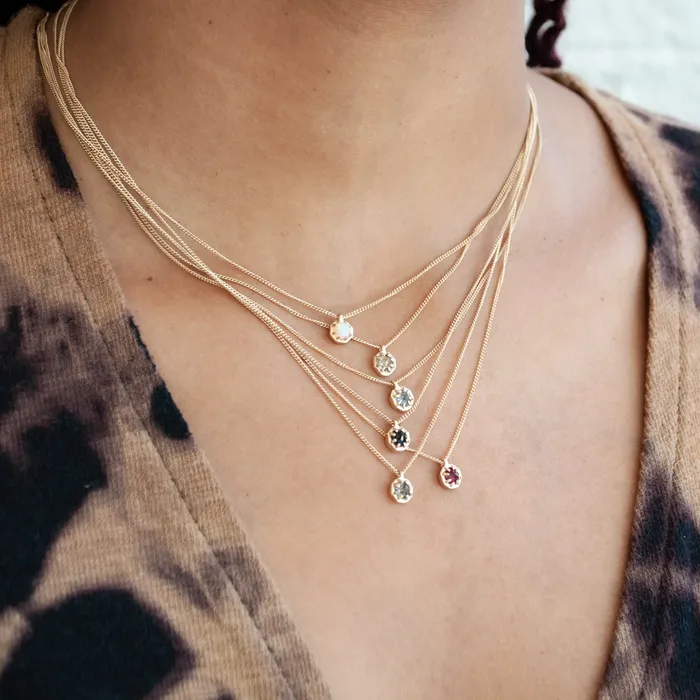 Lauren Wolf Jewelry Necklaces Small Opal Octagon Necklace