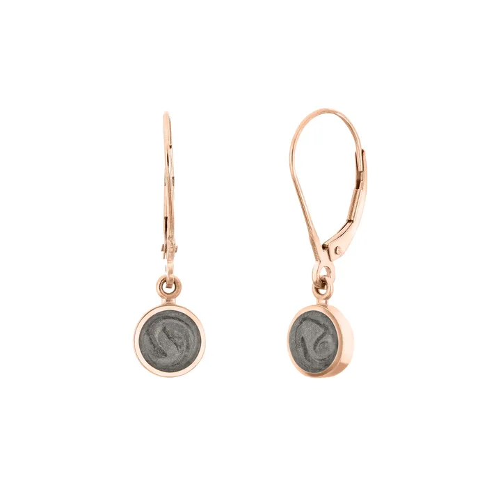 LeverBack Dome Cremation Dangle Earrings in 14K Rose Gold closebymejewelry Earrings LeverBack Dome Cremation Dangle Earrings in 14K Rose Gold closebymejewelry Earrings