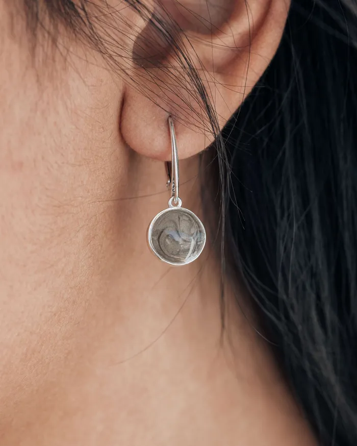 LeverBack Dome Cremation Dangle Earrings in 14K Rose Gold closebymejewelry Earrings
