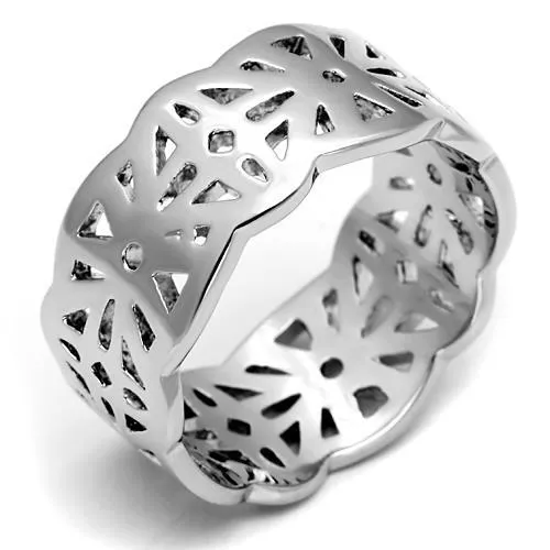 LO2483 Imitation Rhodium Brass Ring with No Stone Alamode Rings