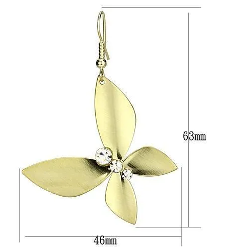 LO2651 Matte Gold Gold Iron Earrings with Top Grade Crystal in Clear Alamode Earrings