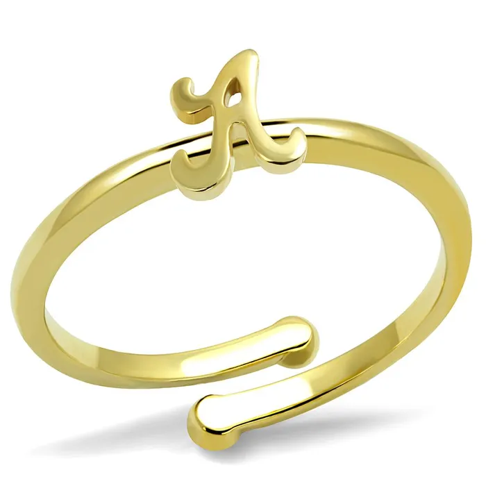 LO4006 Flash Gold Brass Ring with No Stone Alamode Rings
