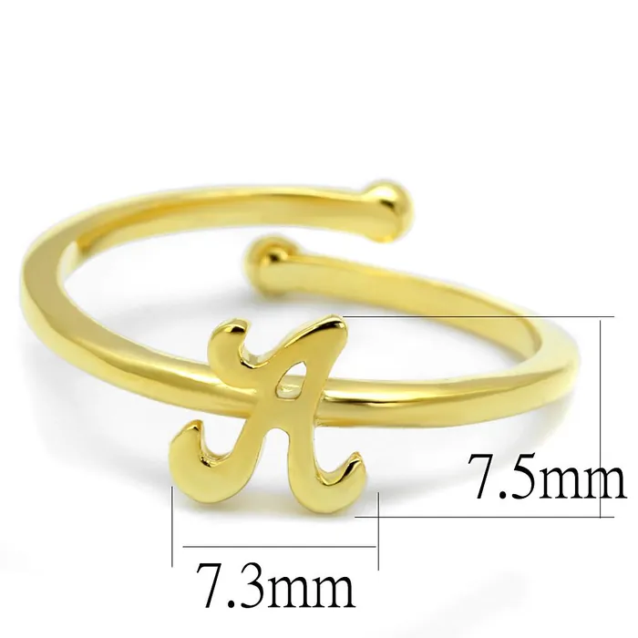 LO4006 Flash Gold Brass Ring with No Stone Alamode Rings