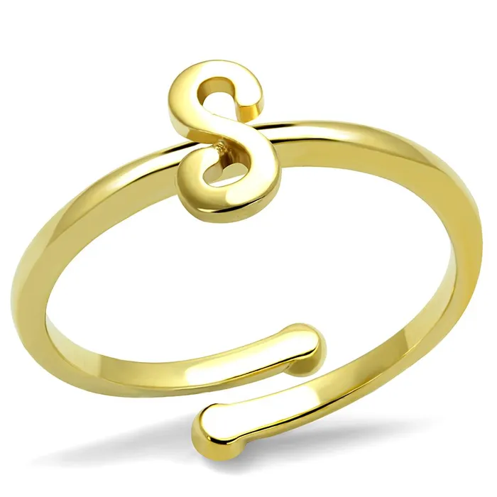 LO4014 Flash Gold Brass Ring with No Stone Alamode Rings