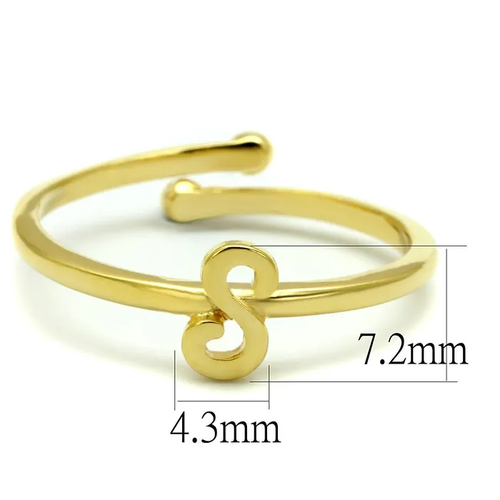 LO4014 Flash Gold Brass Ring with No Stone Alamode Rings