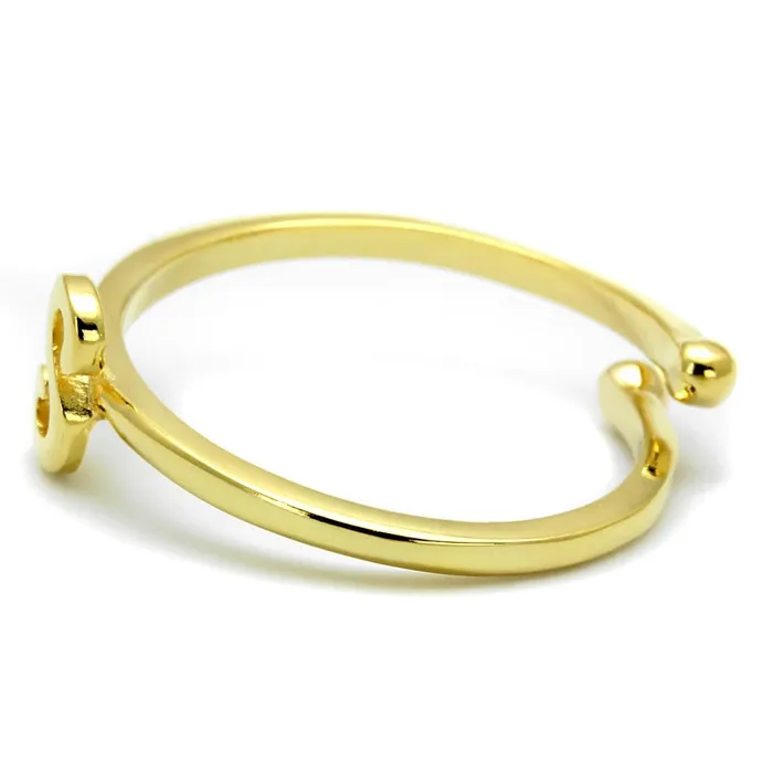 LO4014 Flash Gold Brass Ring with No Stone Alamode Rings