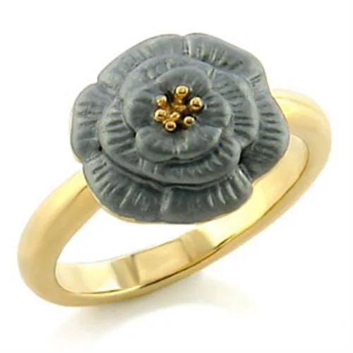 LO507 Gold White Metal Ring with Top Grade Crystal in Light Smoked Alamode Rings LO507 Gold White Metal Ring with Top Grade Crystal in Light Smoked Alamode Rings