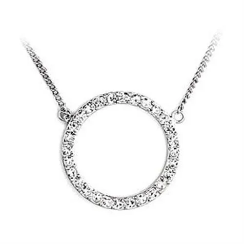 LOA478 Rhodium Brass Necklace with Top Grade Crystal in Clear Alamode Necklaces LOA478 Rhodium Brass Necklace with Top Grade Crystal in Clear Alamode Necklaces