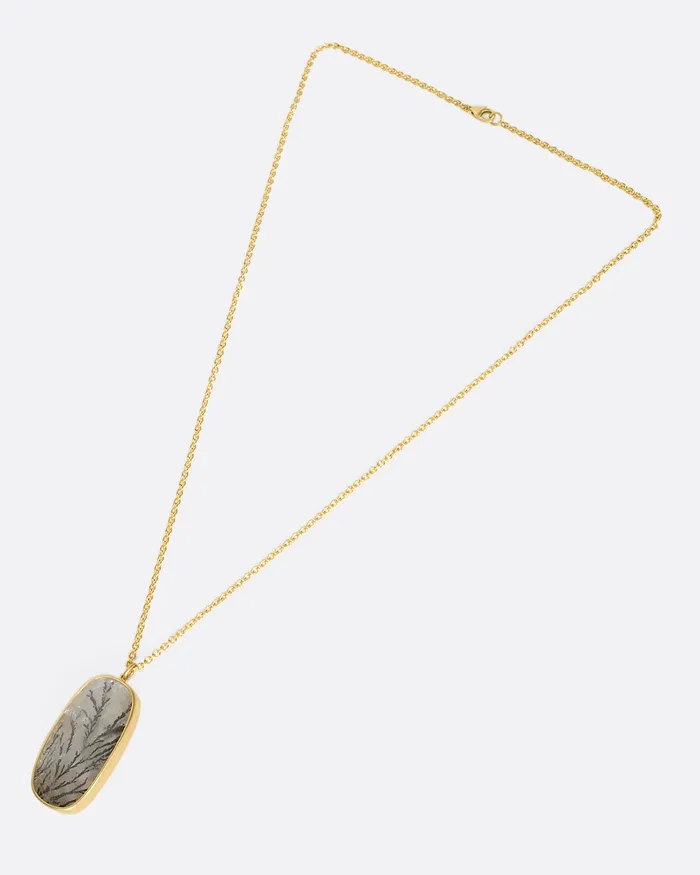 LOLA BROOKS Necklaces Oval Dendritic Quartz Necklace